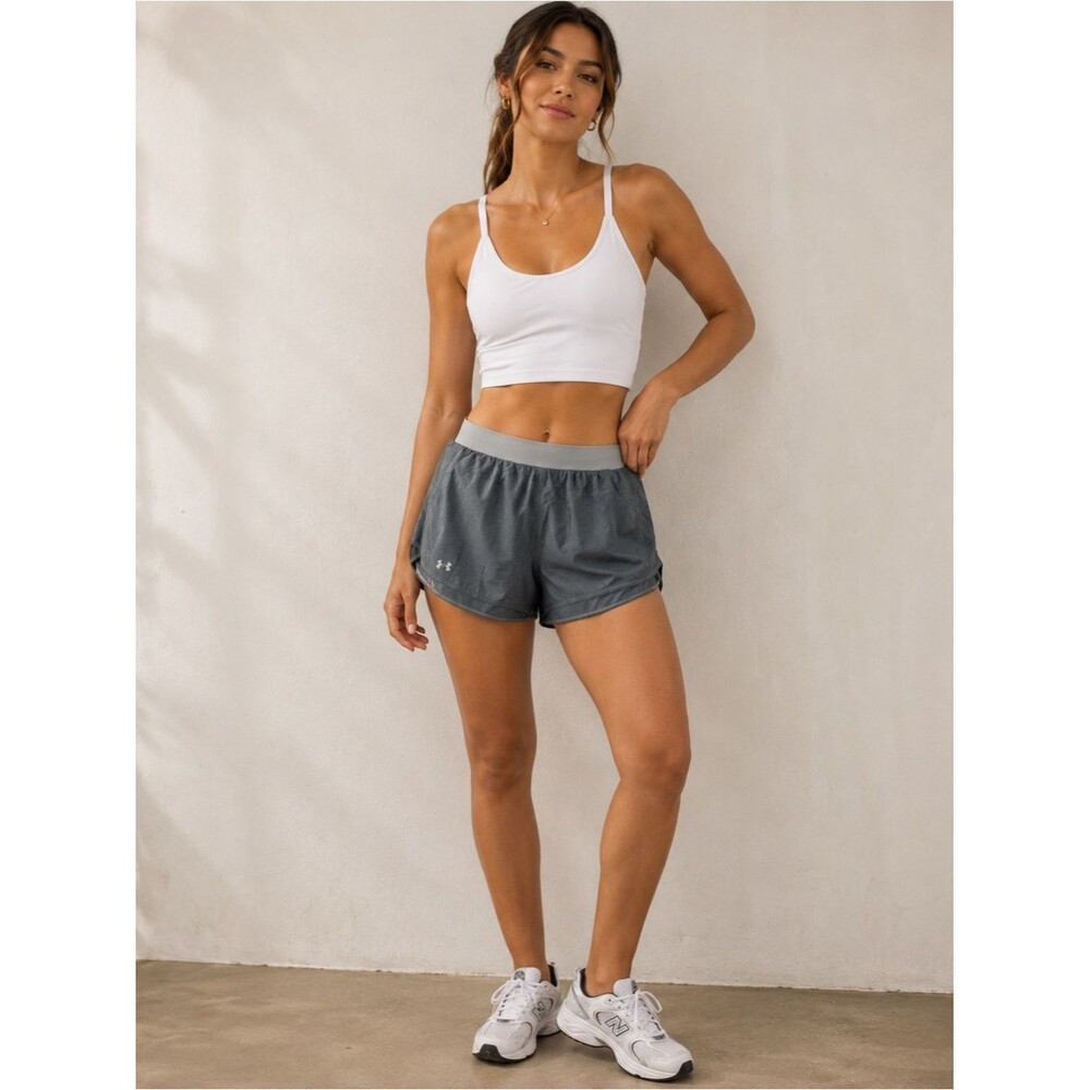Under Armour Women's Fly By 2.0 Athletic Shorts Grey Gray Size XL NEW NWT